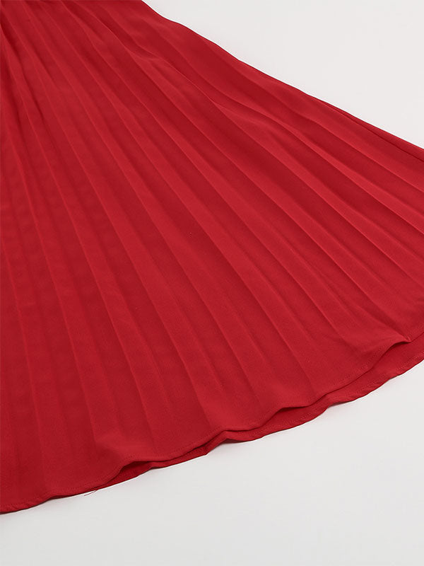 V-Neck Sleeveless Midi Dress