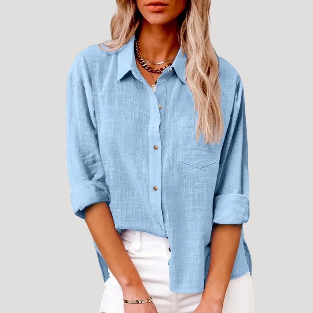 | Oversized cotton shirt in summer style