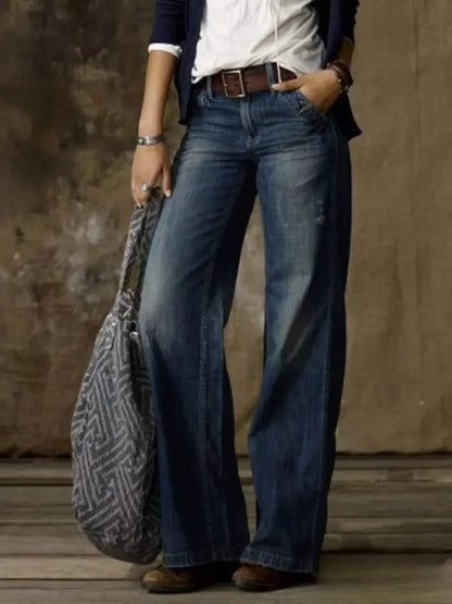 Vintage Style Loose Wide Leg Streetwear Denim Jean