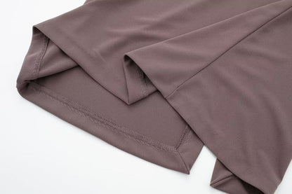Women Clothing Stand Collar Sleeveless Straight Slim Pleated Decoration Midi Dress