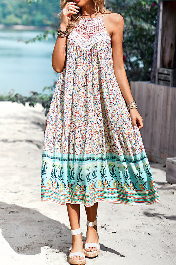 Bohemian Resort Sleeveless Maxi Dress