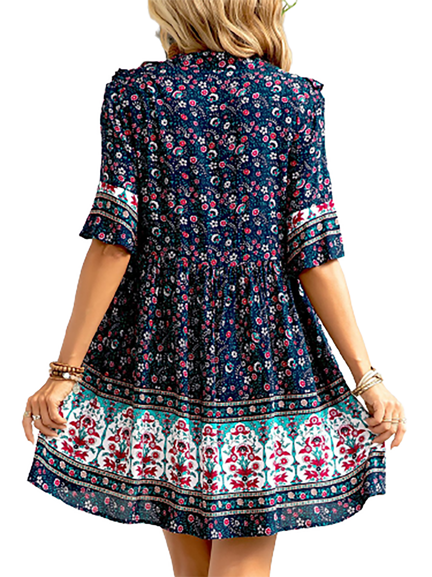 Summer Floral V Neck Mini Dress for Any Occasion
