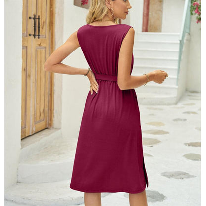 Summer Split Sleeveless Mini Dress in Multiple Colors