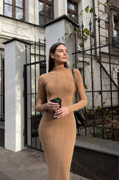 | Long Sleeve Off Shoulder Maxi Dress