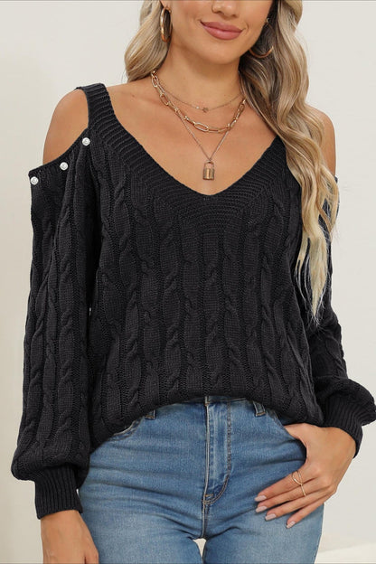 Deep V Sexy Off-Shoulder Loose Pullover Sweater