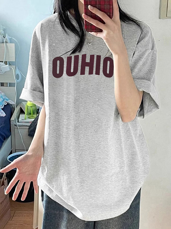 Street Letter Print Oversized Short Sleeve Tee