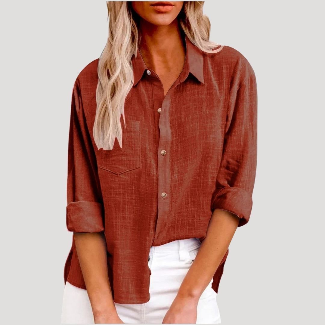 | Oversized cotton shirt in summer style