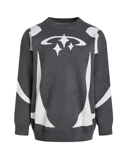 Star Jacquard Baggy Sweater