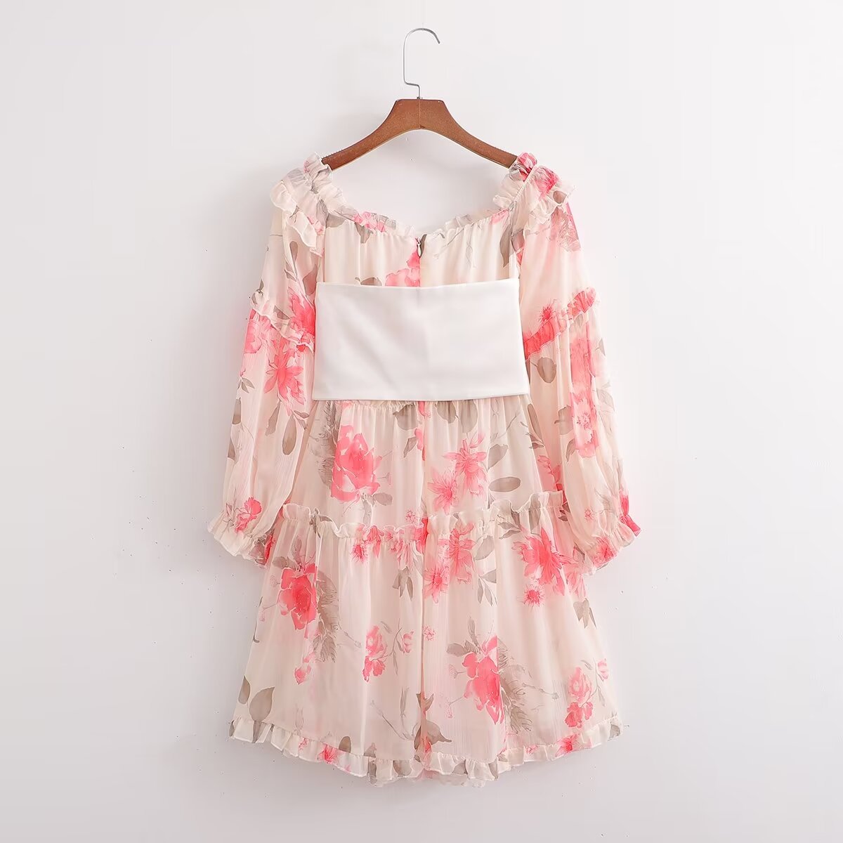 Autumn Floral Print Ruffle Sleeve Mini Dress – Girly Fairy Gas Dress