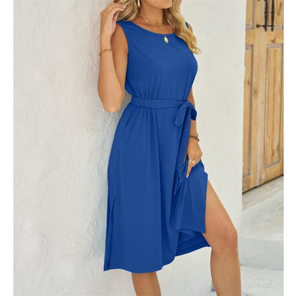 Summer Split Sleeveless Mini Dress in Multiple Colors