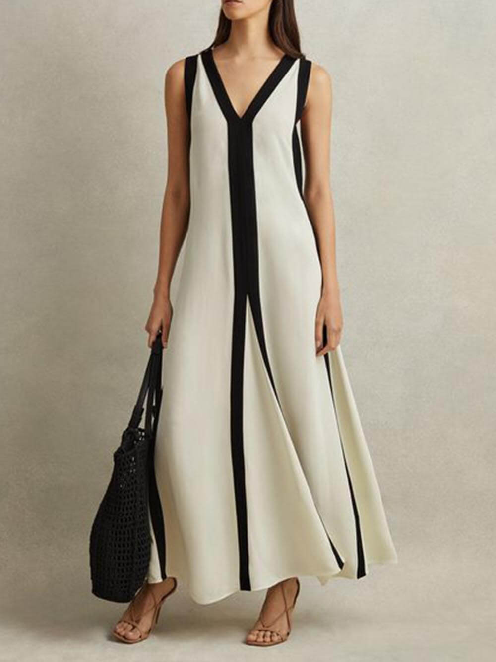 Midnight Elegance - A-Line Maxi Dress