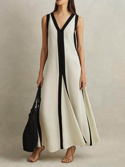 Midnight Elegance - A-Line Maxi Dress