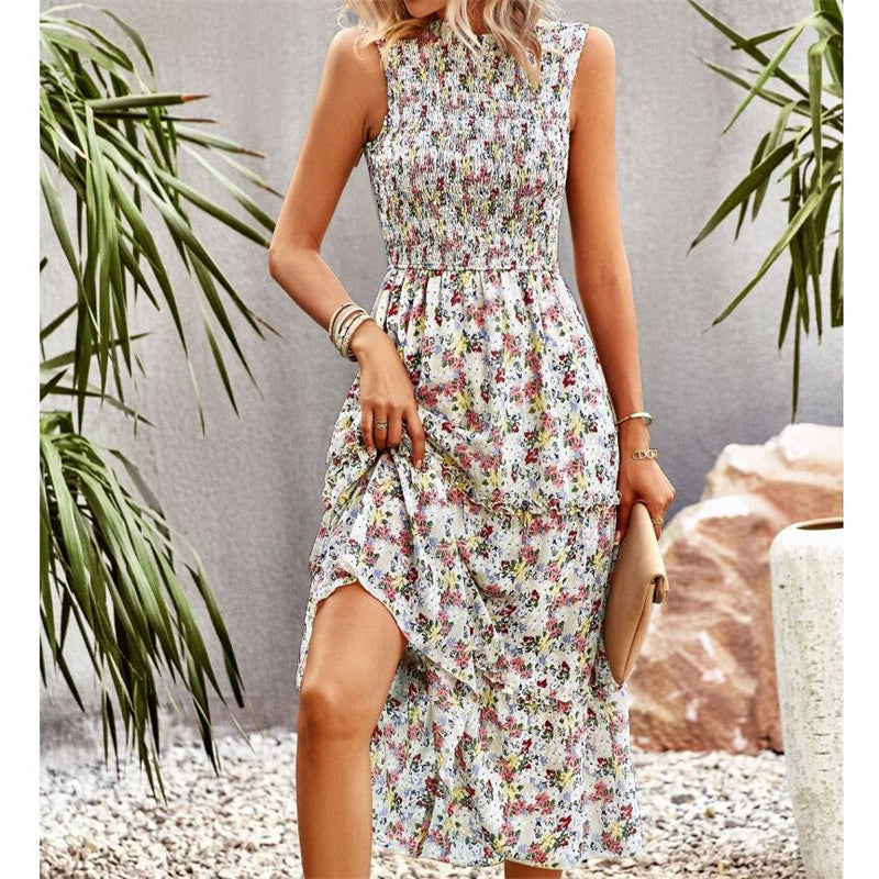 Sleeveless Floral Print Maxi Dress in Multiple Colors