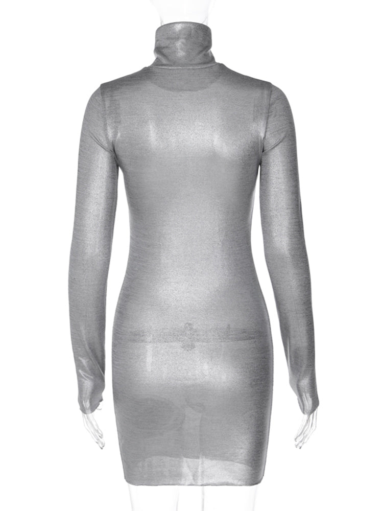 Women 2024 Spring Autumn Long Sleeve Party Club Streetwear Short Mini Dress