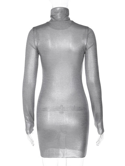 Women 2024 Spring Autumn Long Sleeve Party Club Streetwear Short Mini Dress