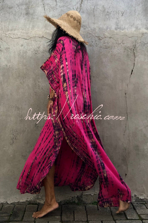 Live Freely Tie Dye Boho Loose Cover-up Dress