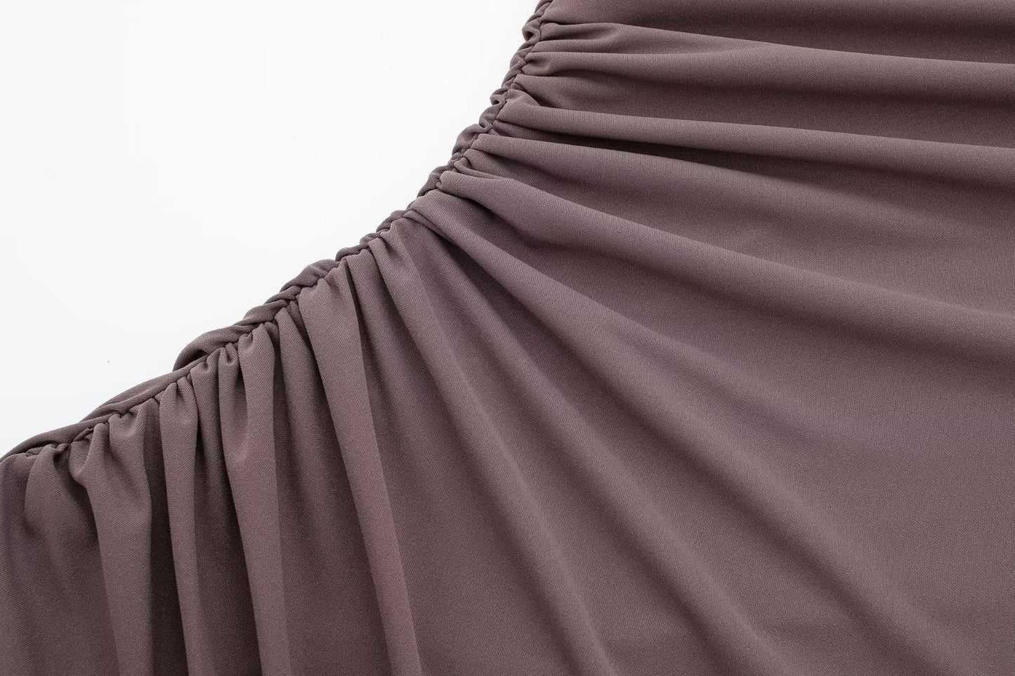 Women Clothing Stand Collar Sleeveless Straight Slim Pleated Decoration Midi Dress