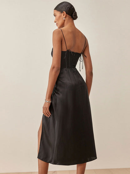 Sexy Sweetheart Neck Sleeveless Midi Dress
