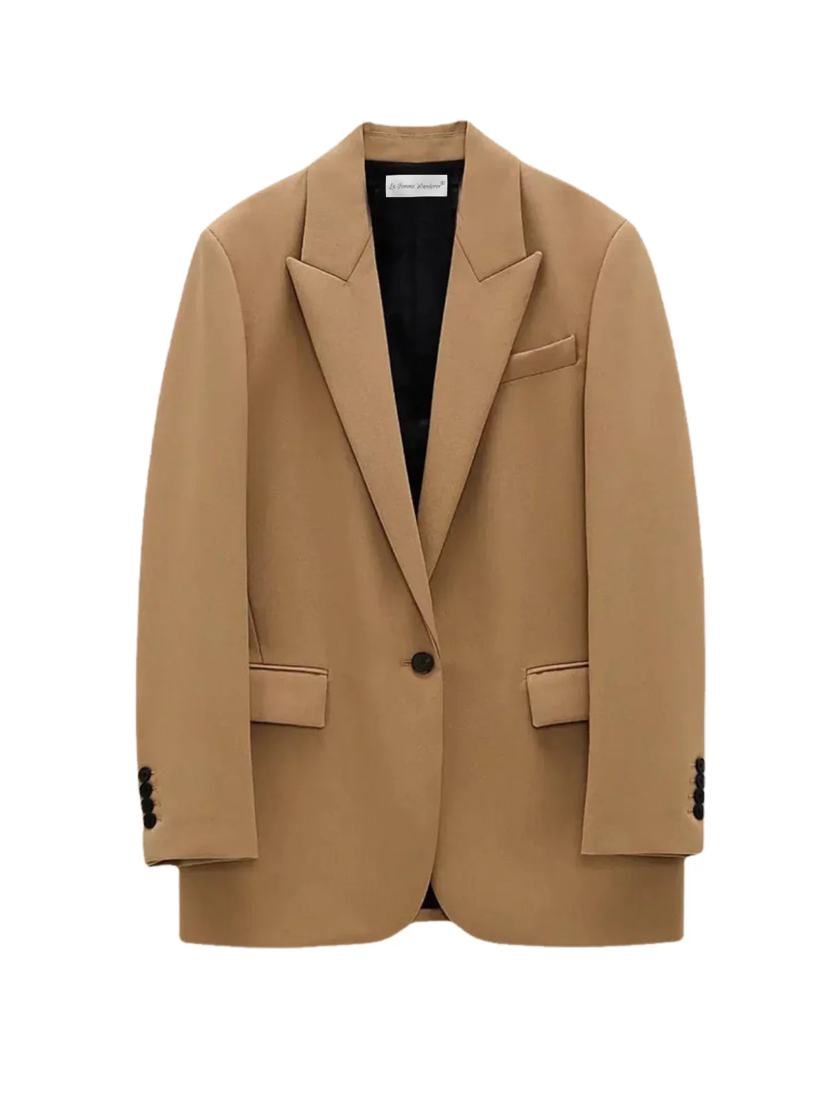 Casual Style Camel Pocket Blazer