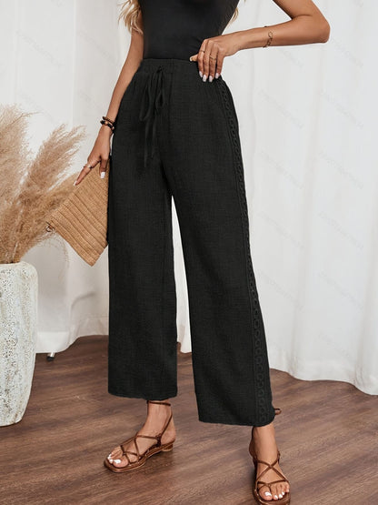 Side-trimmed Slanted Pocket Casual Trousers