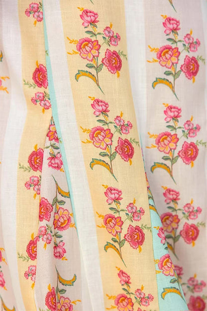Bow Shoulder Floral Print Flowy Maxi Dress