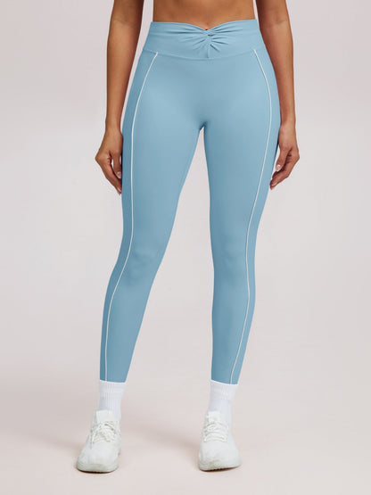 Color-blocked Twisted High-waisted Yoga Fitness Exercise Pants