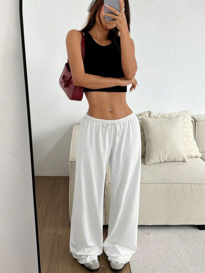 Drawstring Relaxed Exercise Sweatpants
