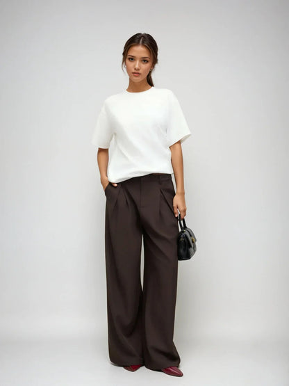Smart Casual Cotton-blend Asymmetrical Hem Tee