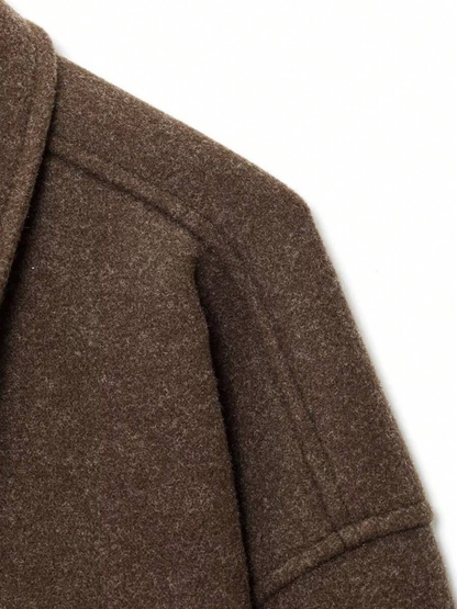 Autumn Minimalist Wool Blend Zip Lapel Jacket