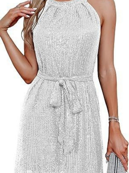 Sequins Halter Lace Up Formal Dress Parties Mini&Short Dresses