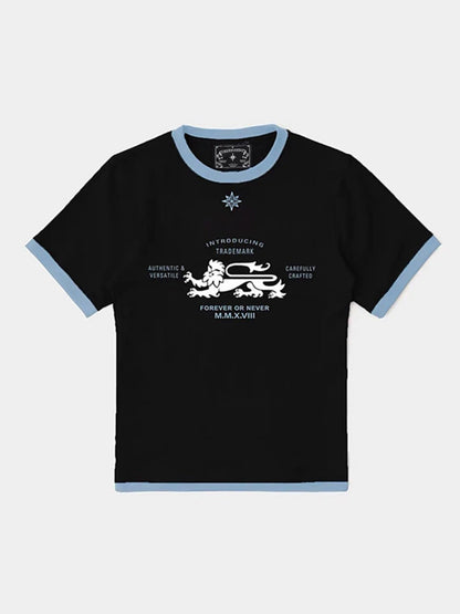 BADBLOOD Lion Sports Color Matching T-shirts