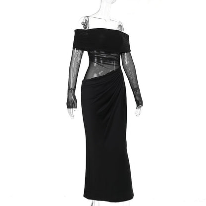 Alisha Off-Shoulder Dress - Black