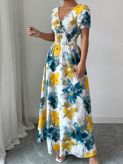 V-neck Floral Grace Maxi Dresses