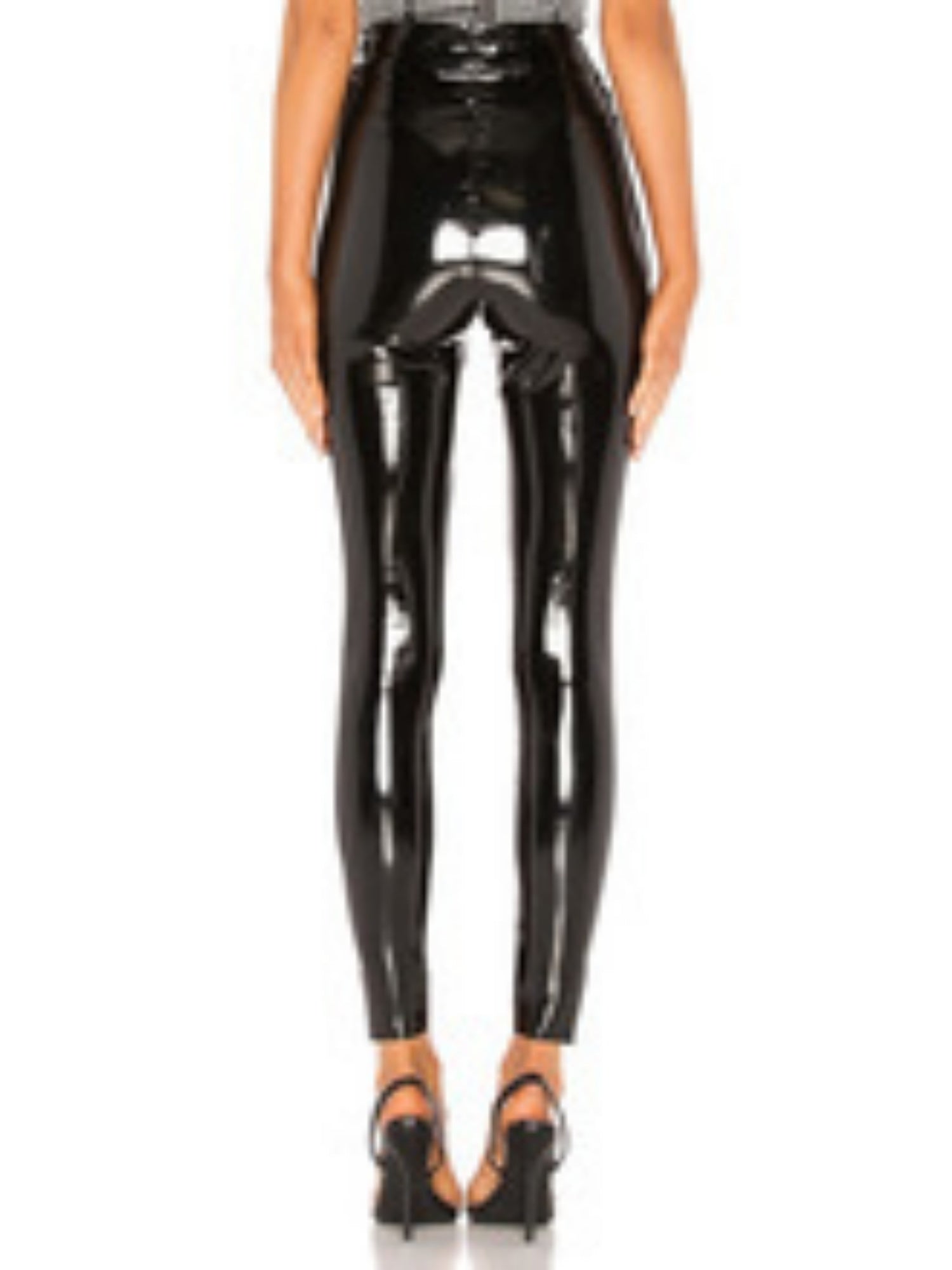 Glossy PU Leather Pencil Pants Pants