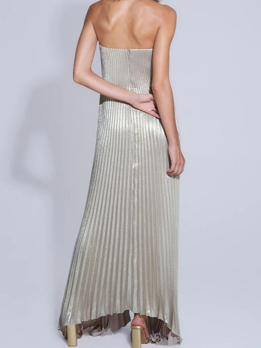 Tube Top Crimp Super Large Swing Maxi Dresses