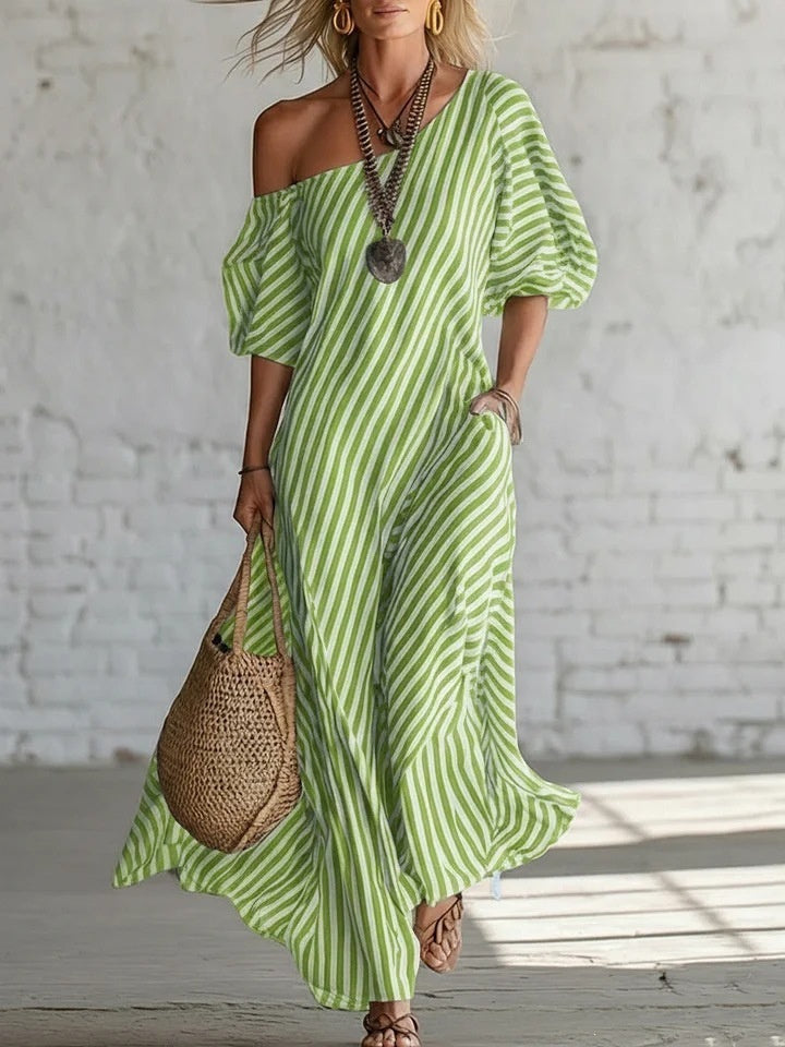 Simple Solid Color Patchwork Dress