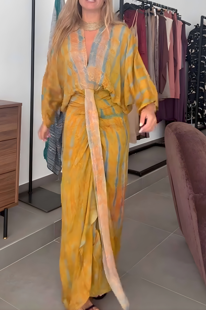 Kimono-Style Printed Dress