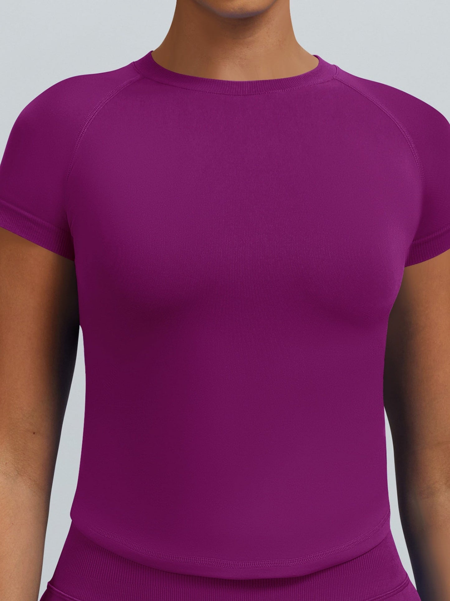Seamless Quick-drying Moisture-wicking Exercise And Fitness Yoga Short-sleeved T-shirt