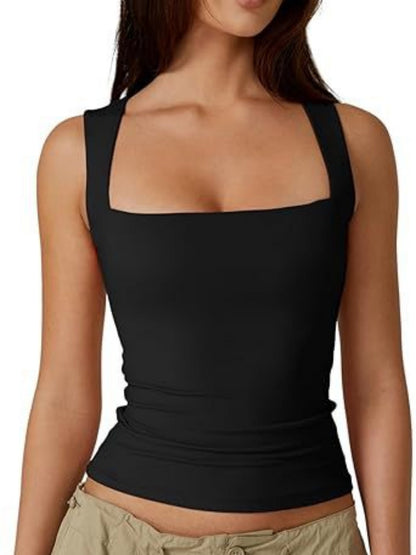 Square Collar Slim-fit Tank Top