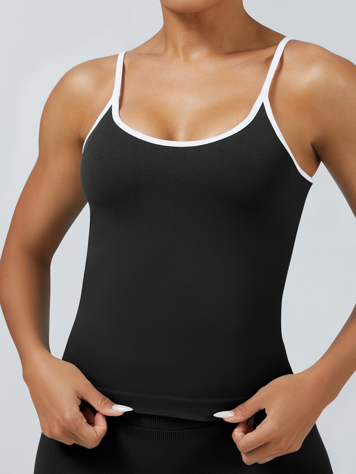 Color-blocked With Breast Pads Exercise Yoga Halter Top