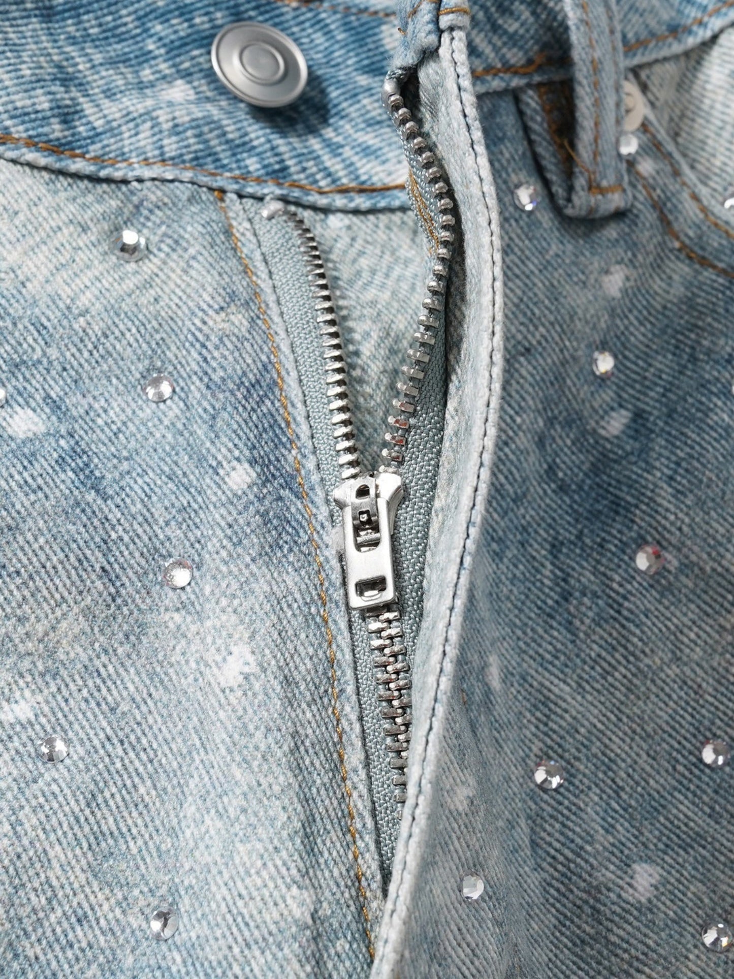 Y2K Diamond Includes Belt Loose-fitting Five-quarter Pants Jeans