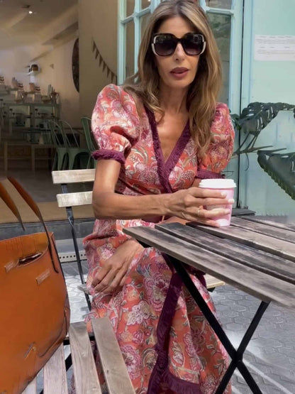Bohemian Style Printed Vacation Maxi Dresses