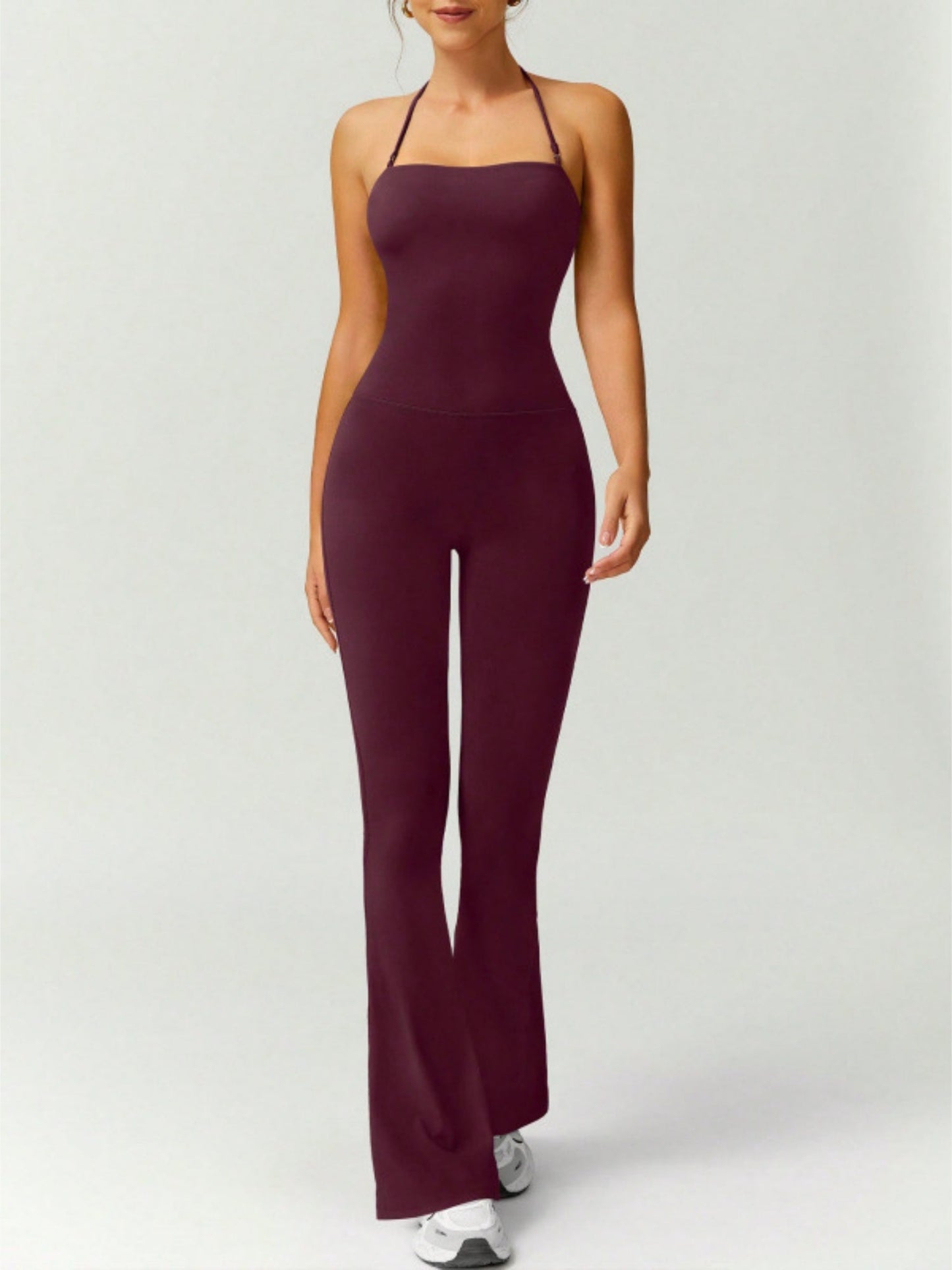 Neckband Backless Fitness Exercise Bodysuits