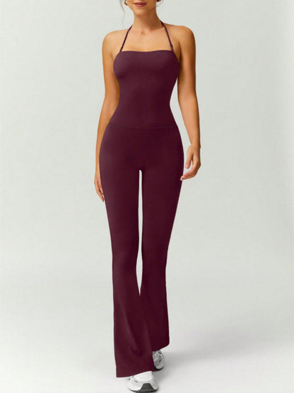 Neckband Backless Fitness Exercise Bodysuits