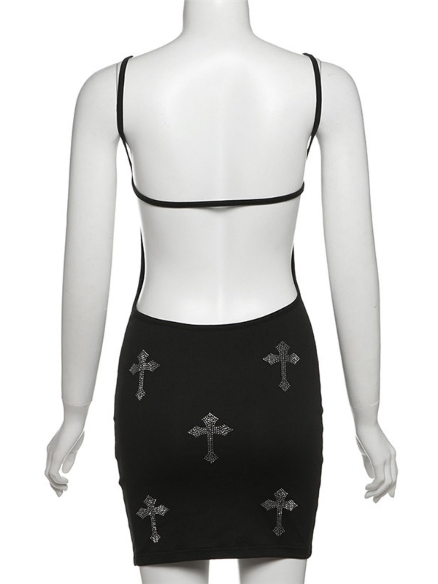 Cross Backless Camisoles Mini&Short Dresses