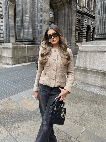 | Short Tweed Blazer Jacket