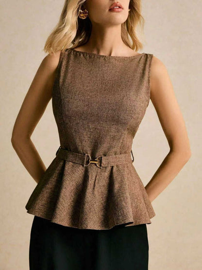 Commuting Grace Jacket Hem Sleeveless Tank Tops