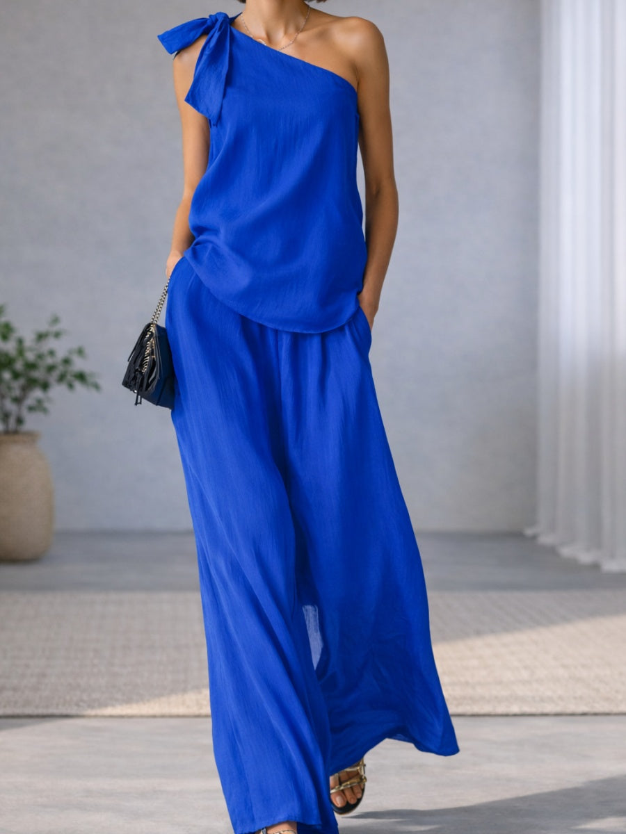 Bandage Jacket Wide-leg Pants Set 2-piece Sets