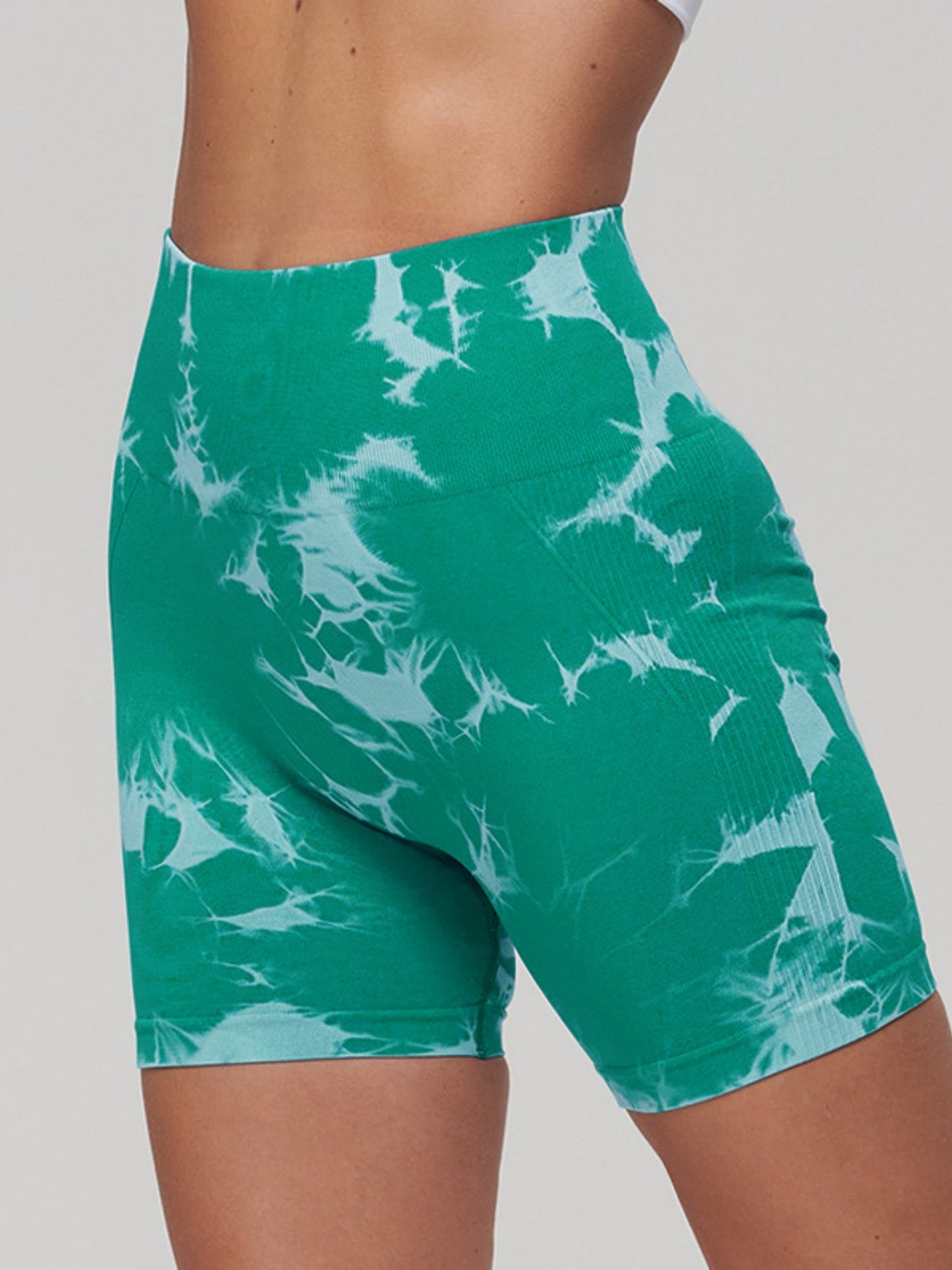Seamless Tie-dye High-waisted, Tummy-flattening, And Butt-lifting Yoga Shorts