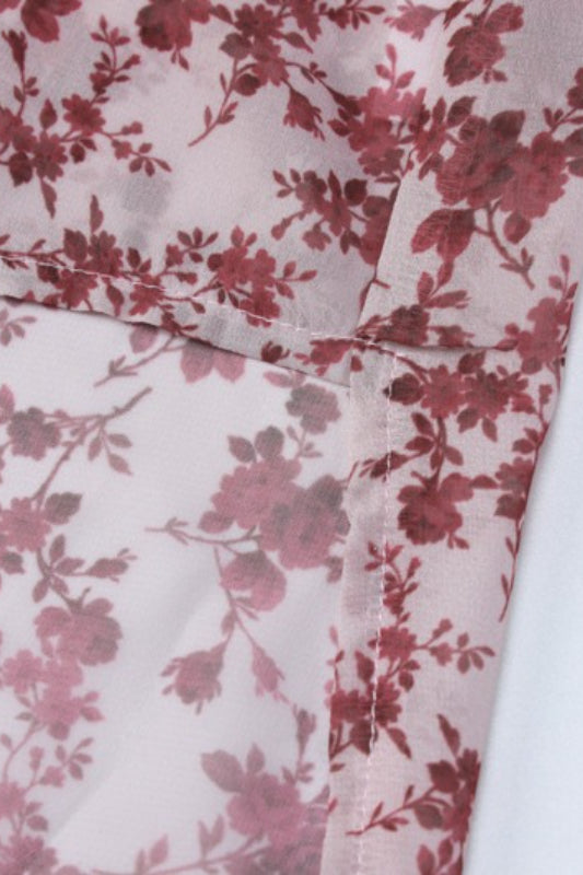 Ditsy Floral Halter Tie Back Open Back Maxi Dress
